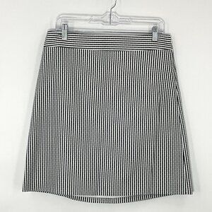 Ann Taylor Skirt Women L? Black White Textured Zipper Lined Mini Office‎ Church
